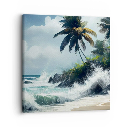 Impression sur toile - Image sur toile - Sur une côte tropicale - 30x30 cm