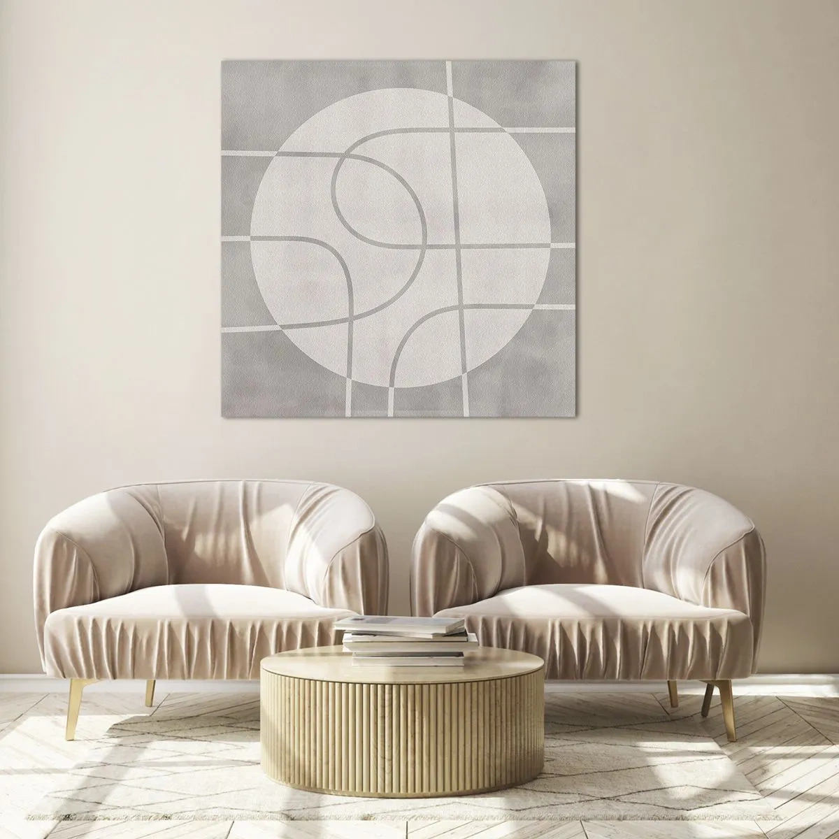 Impression sur verre - Image sur verre - Circulaire et tout droit - 40x40 cm