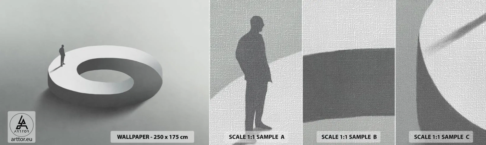 Échantillon de Papier Peint Premium Canvas - Et sois intelligent ici - Homme, 3D, Homme d'affaire - 100x30 cm