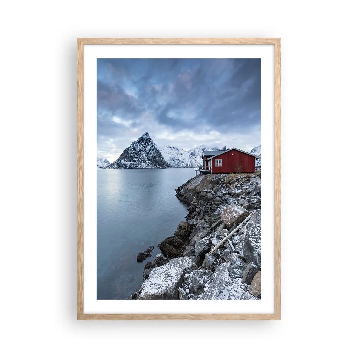 Affiche dans un chêne clair - Poster - Retraite scandinave - 50x70 cm