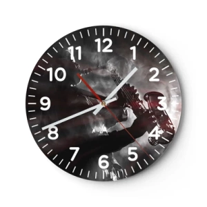 Horloge murale - Pendule murale - Dans les brumes du jazz - 30x30 cm