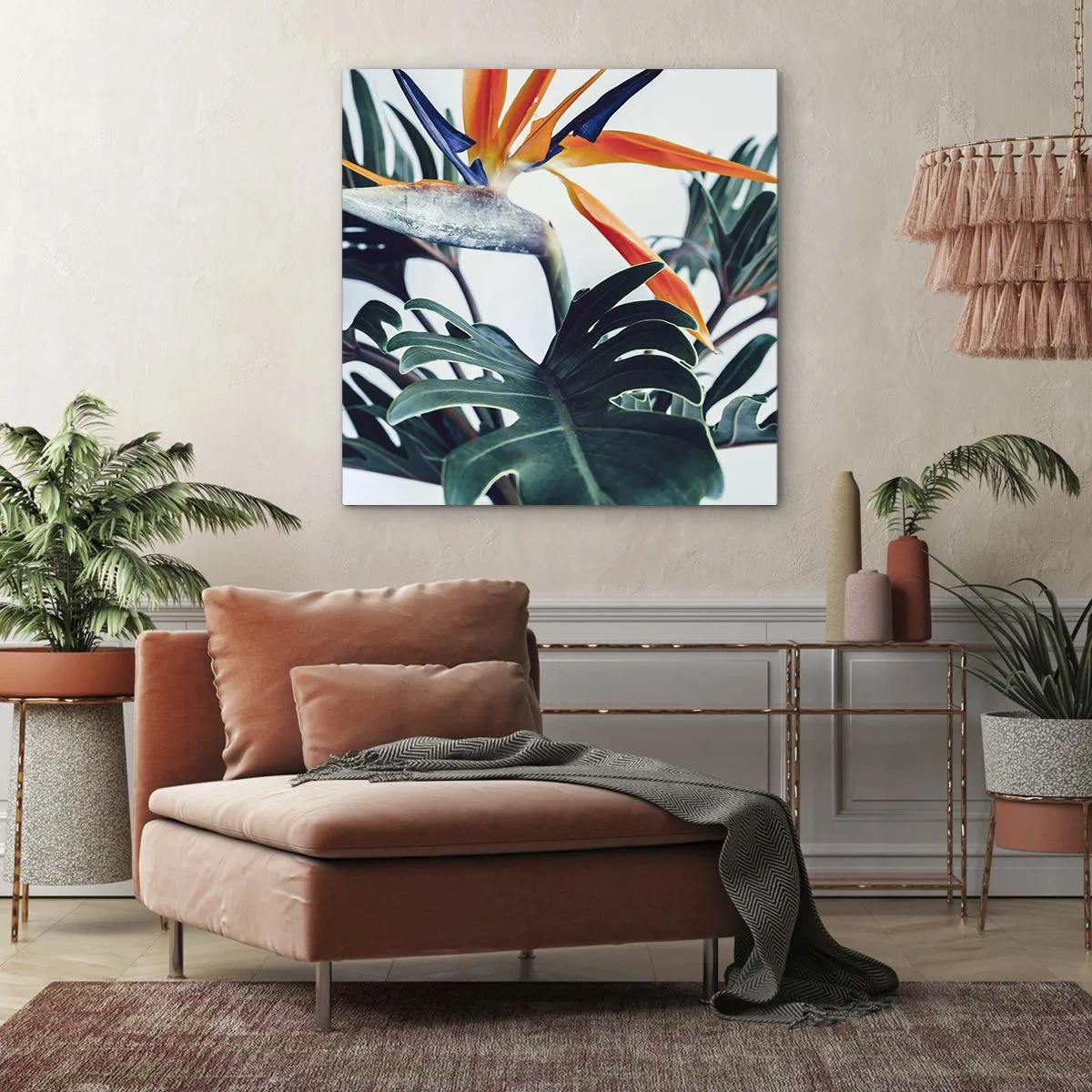 Impression sur toile - Image sur toile - Le buisson oiseaux - 60x60 cm