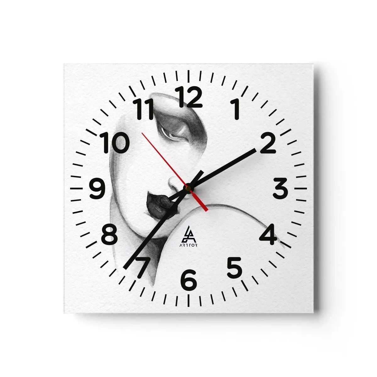 Horloge murale - Pendule murale - Dans le style de Lempicka - 30x30 cm