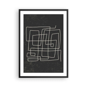 Affiche dans un cadre noir - Poster - Abstraction géométrique sur fond noir - 50x70cm - Pas aussi simple - Décoration murale moderne pour le salon et la chambre ARTTOR