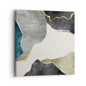 Impression sur toile - Image sur toile - Composition mosaïque avec un fil d'or - 40x40 cm