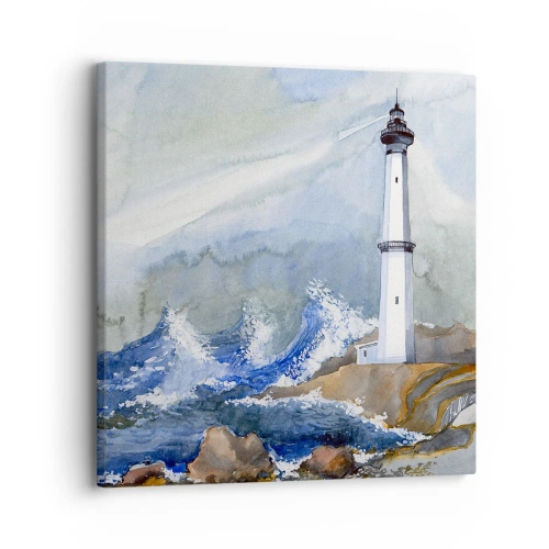 Impression sur toile - Image sur toile - Contre l'obscurité et la tempête - 30x30 cm