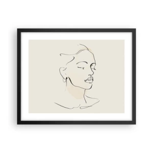 Affiche dans un cadre noir - Poster - Une ligne certaine - 50x40 cm