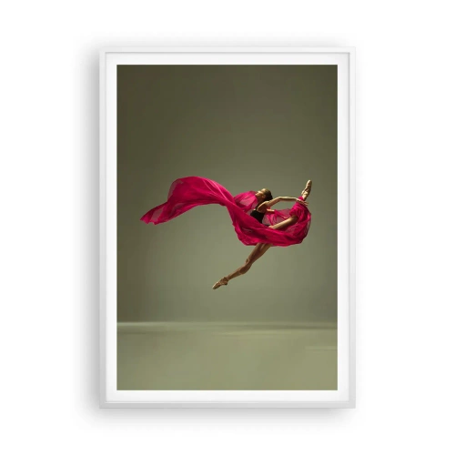Affiche dans un cadre blanc - Poster - Flamme dansante - 70x100 cm