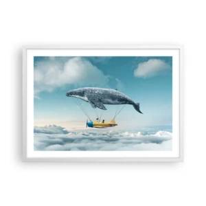 Affiche dans un cadre blanc - Poster - Pourquoi pas? - 70x50 cm