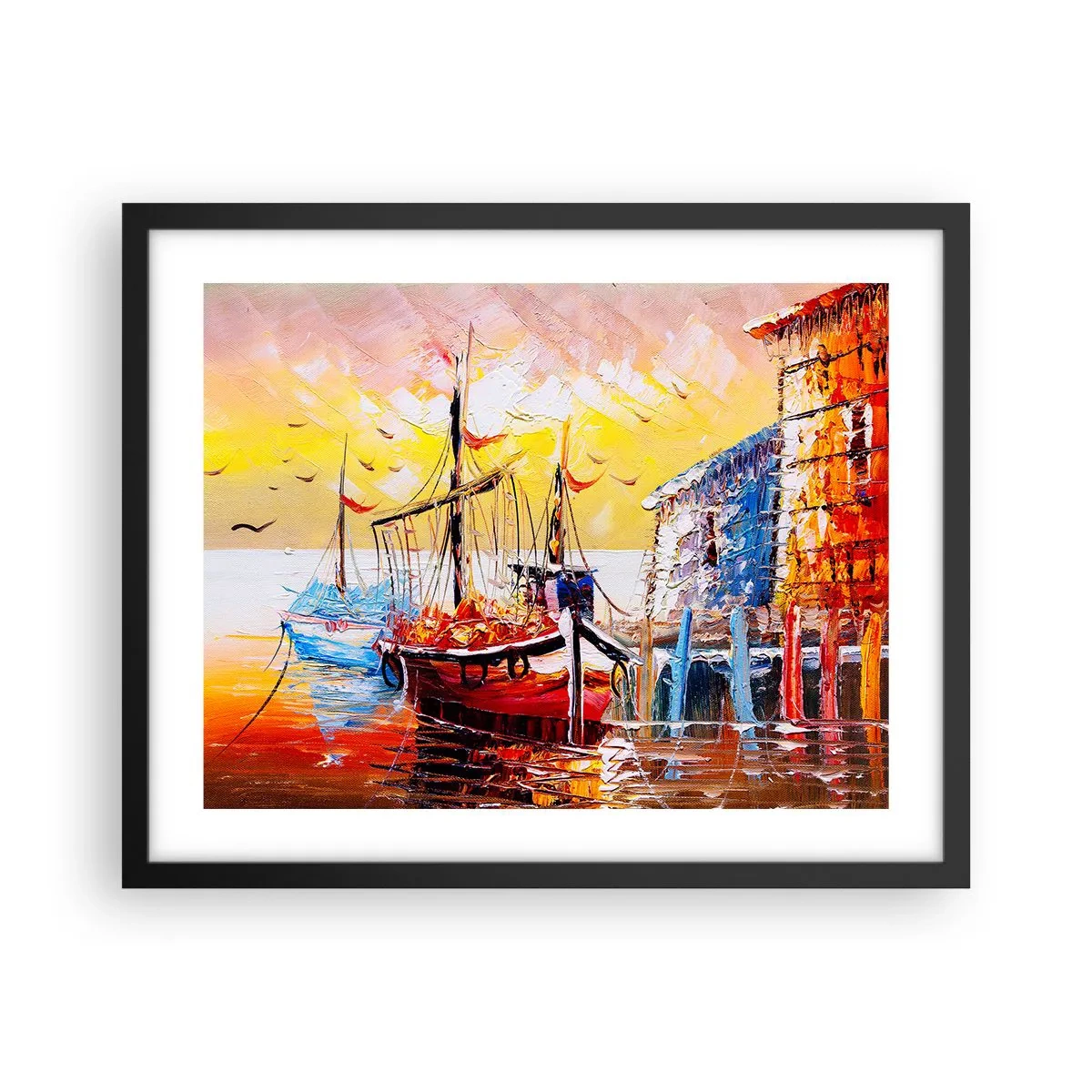 Affiche dans un cadre noir - Poster - Bon retour - 50x40 cm