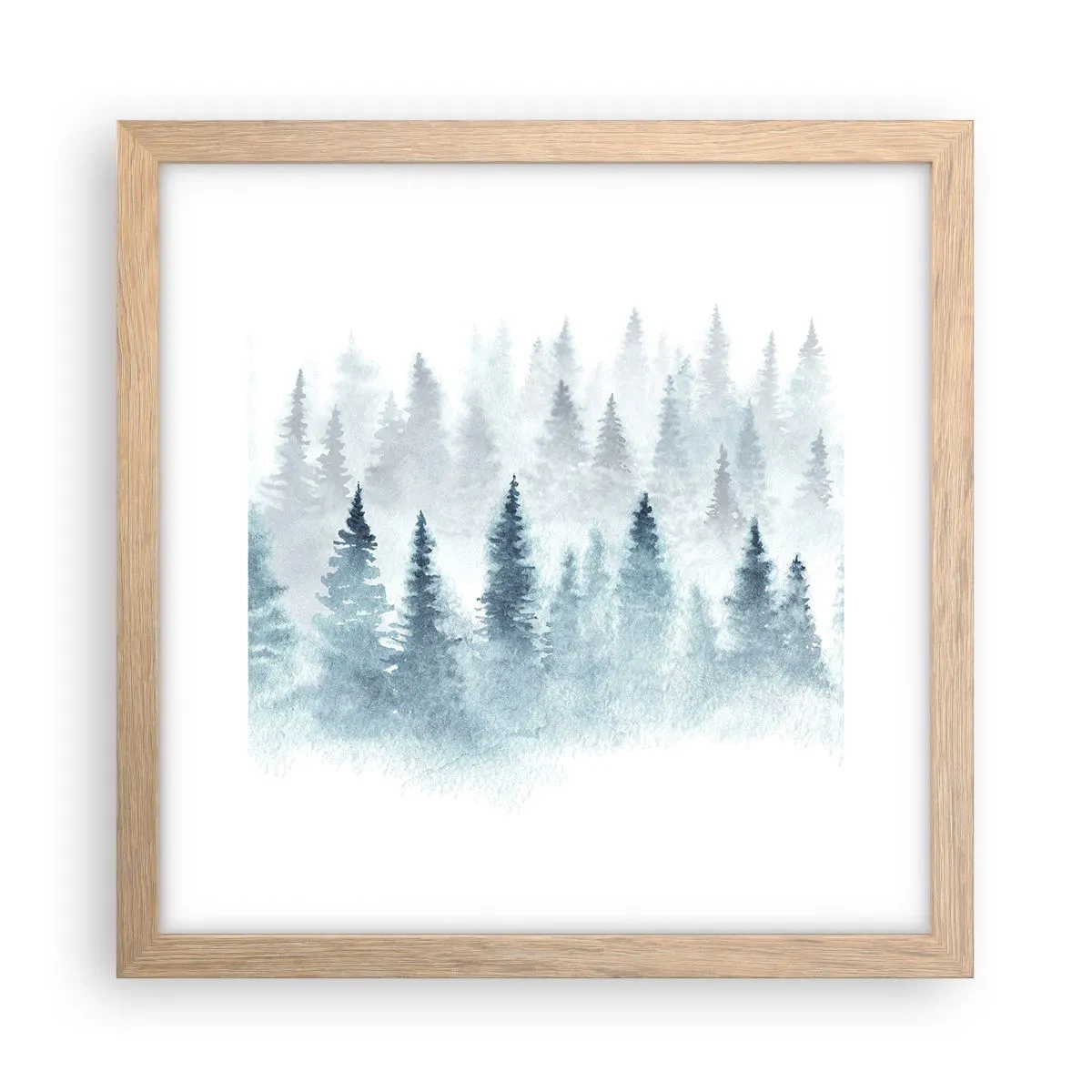 Affiche dans un chêne clair - Poster - Enveloppé de brouillard - 30x30 cm