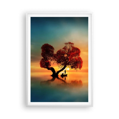 Affiche dans un cadre blanc - Poster - Plénitude et éloignement sans monde - 70x100 cm