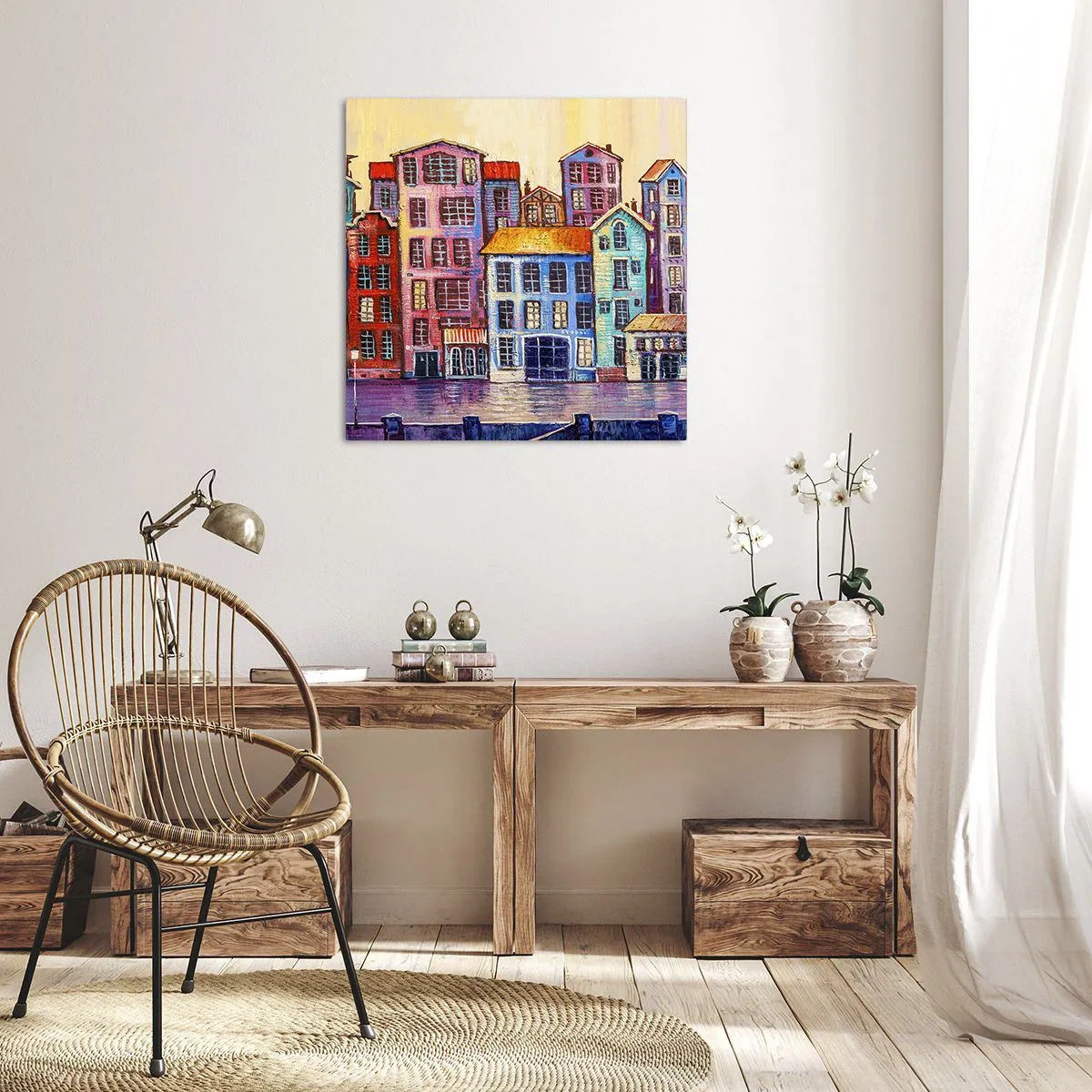 Impression sur toile - Image sur toile - Une ville comme dans un conte de fées - 70x70 cm