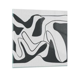 Impression sur verre - Image sur verre - Amusement de labyrinthe abstrait - 70x70 cm