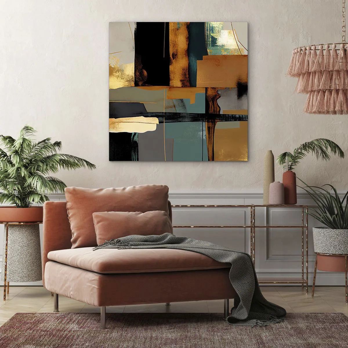 Impression sur toile - Image sur toile - Abstraction – lumière et ombre - 30x30 cm