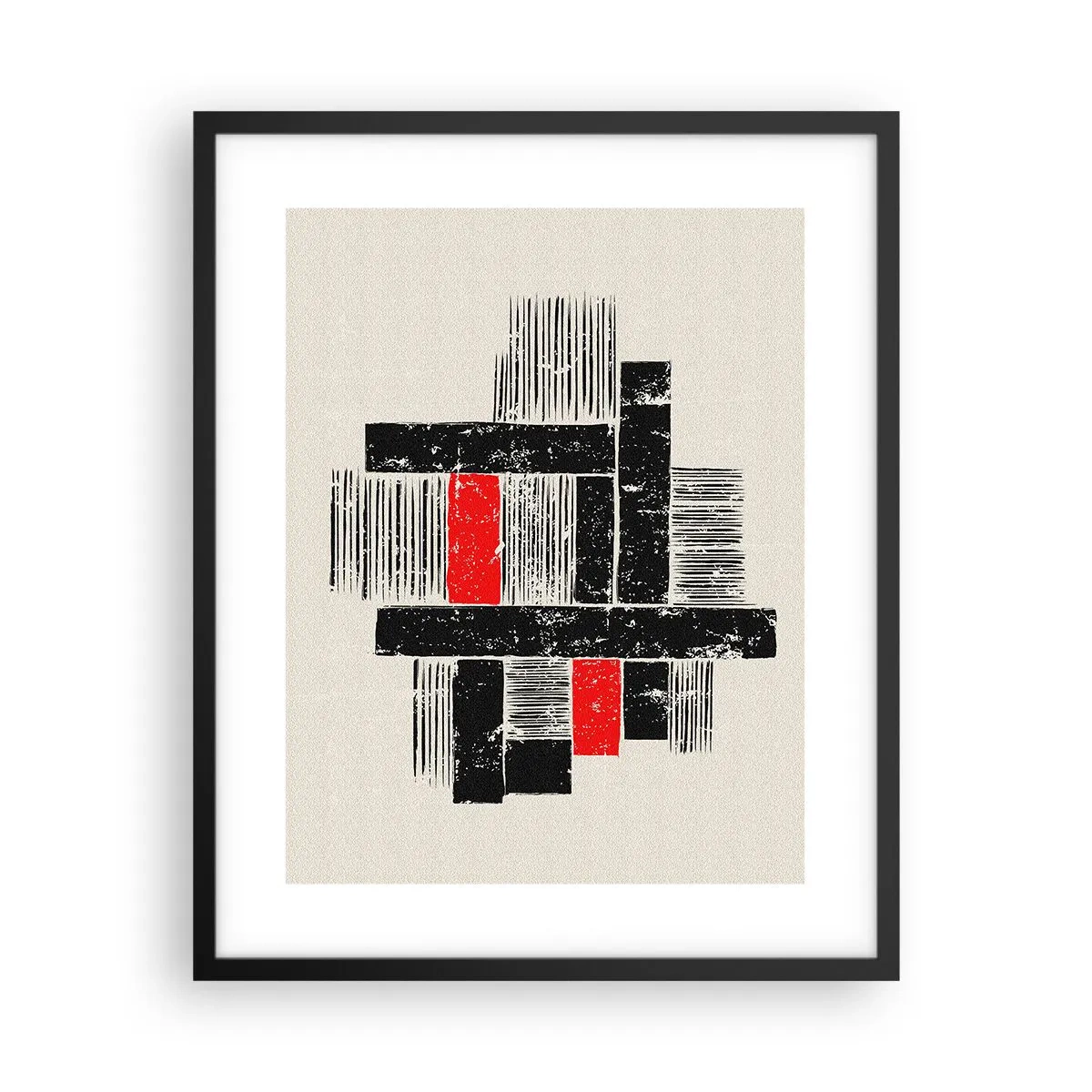 Affiche dans un cadre noir - Poster - En rouge et noir - 40x50 cm