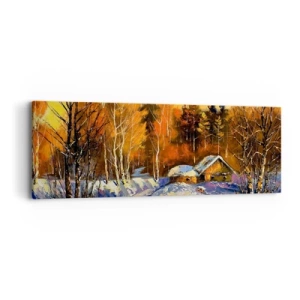 Impression sur toile - Image sur toile - Impression d'hiver au soleil - 90x30 cm