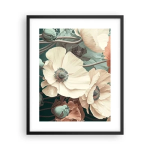 Affiche dans un cadre noir - Poster - Le murmure des coquelicots - 40x50 cm