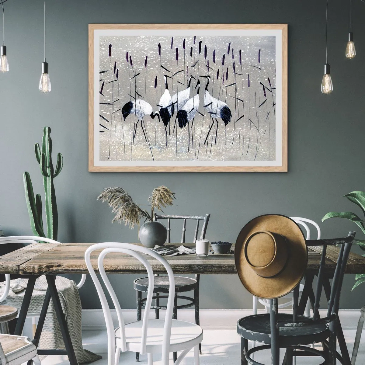 Affiche dans un chêne clair - Poster - Parmi les siens - 50x40 cm