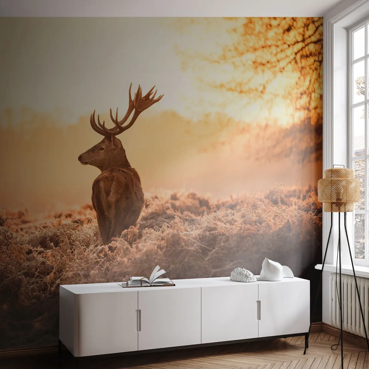 Papier Peint Autocollant Deluxe Sticker - Seigneur du domaine - Paysage, Cerf, Animaux - 250x175 cm