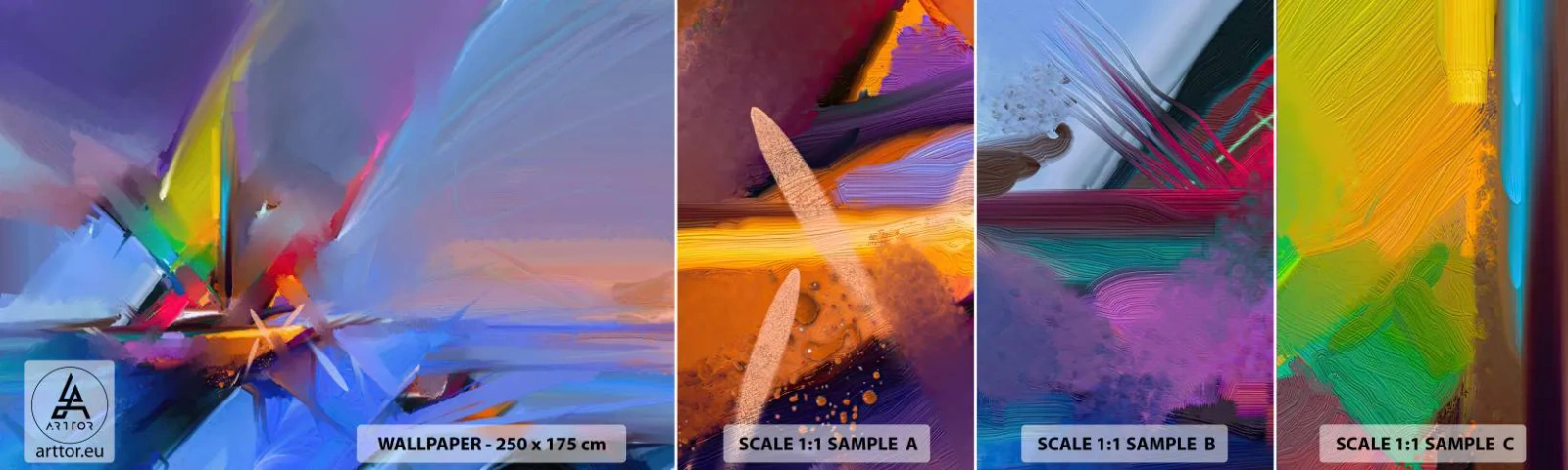 Échantillon De Papier Peint Standard Eco - Hélices comme un oiseau - Abstraction, Morceau, Voilier - 100x30 cm