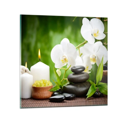 Impression sur verre - Image sur verre - Doux, floral, toucher délicat - 40x40 cm