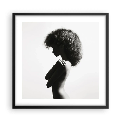 Affiche dans un cadre noir - Poster - Comme une fleur au bout d'une fine tige - 50x50 cm