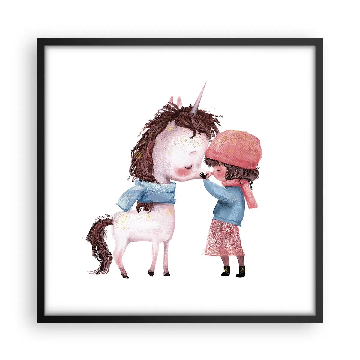 Affiche dans un cadre noir - Poster - Histoire d'hiver - 50x50 cm