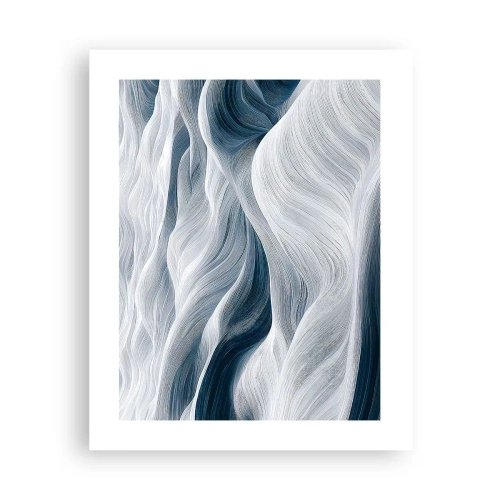 Affiche - Poster - Vagues blanches et bleues - 40x50 cm