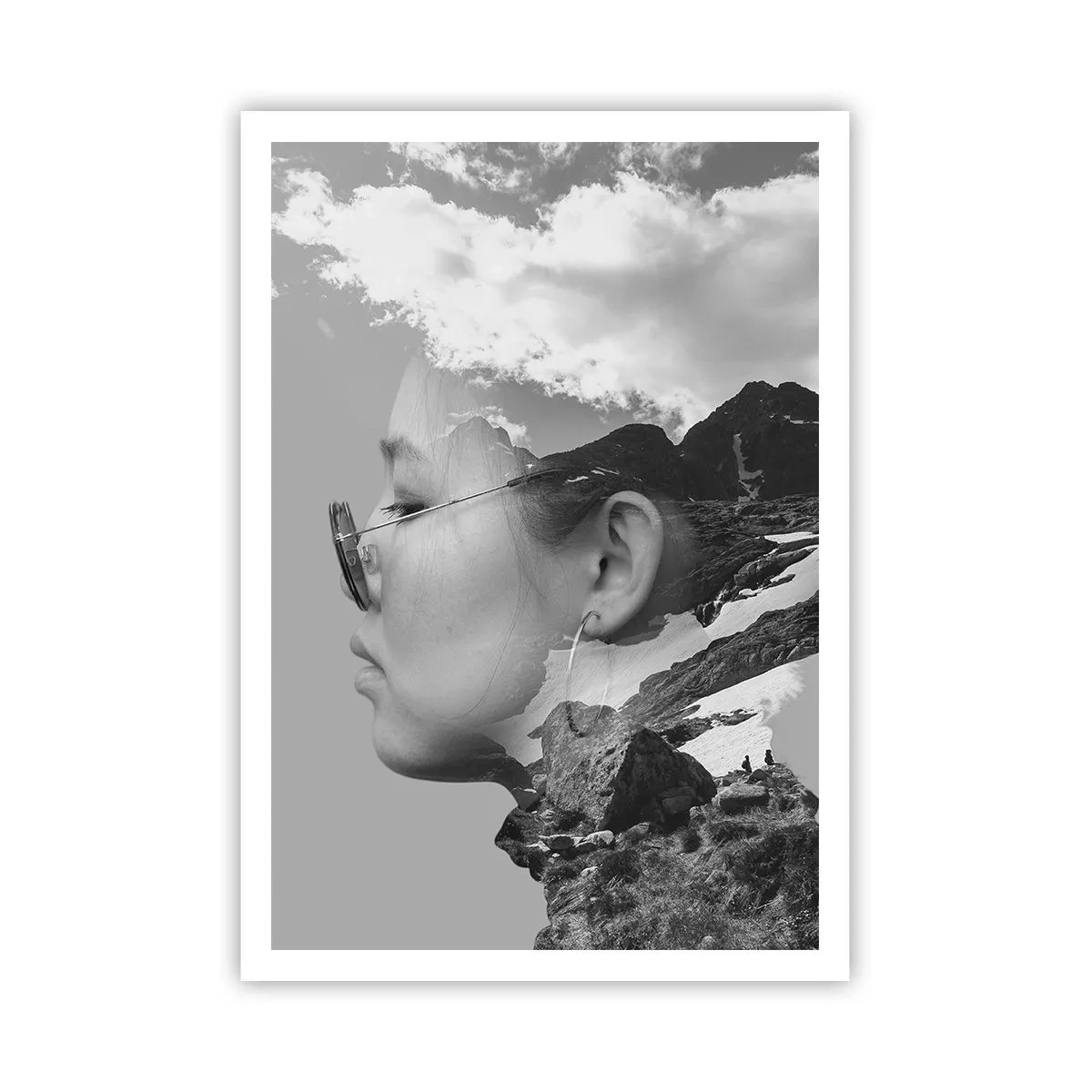 Affiche - Poster - Portrait de montagnes et nuages - 70x100 cm