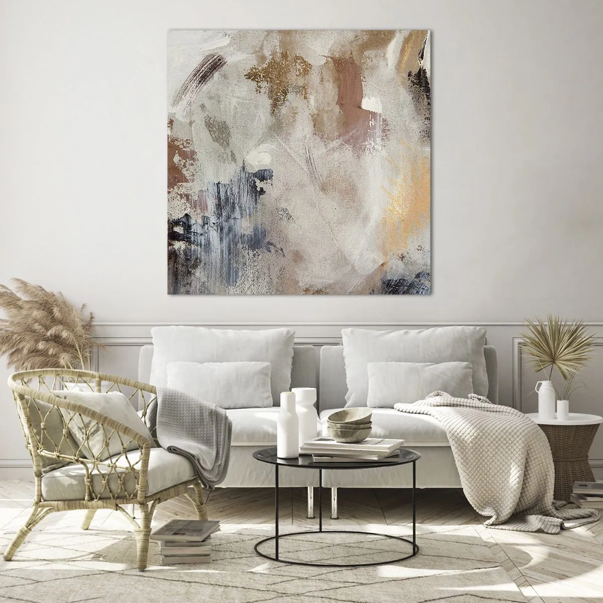 Impression sur verre - Image sur verre - Abstraction brumeuse - 60x60 cm