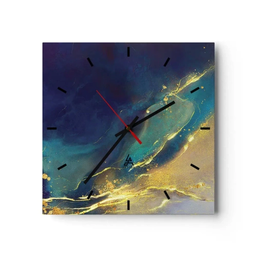 Horloge murale - Pendule murale - Coulée d'or - 40x40 cm