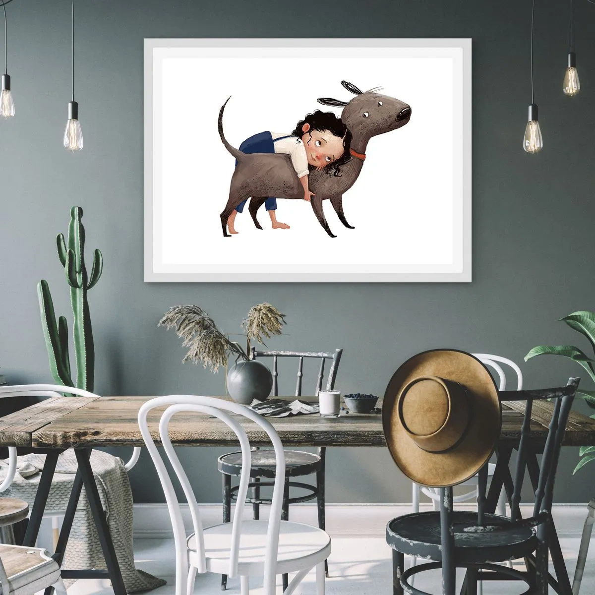 Affiche dans un cadre blanc - Poster - Les meilleurs amis - 50x40 cm