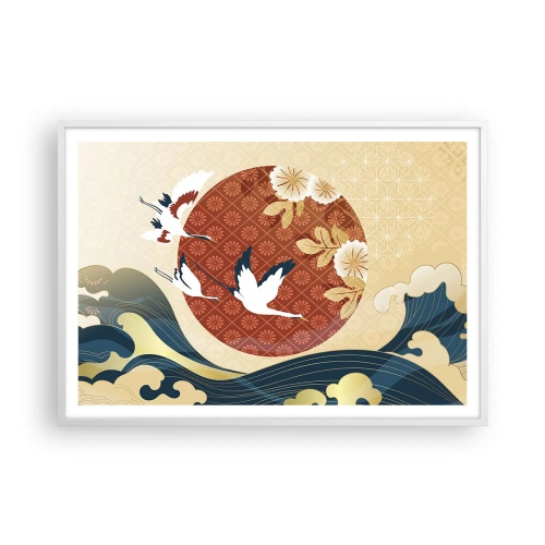 Affiche dans un cadre blanc - Poster - Conte japonnais - 100x70 cm