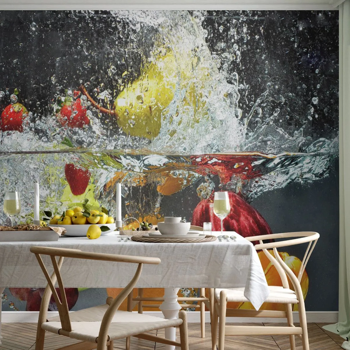 Papier Peint Autocollant Deluxe Sticker - Rafraîchissement fruité - Fruit, Eau, Cuisine - 250x175 cm
