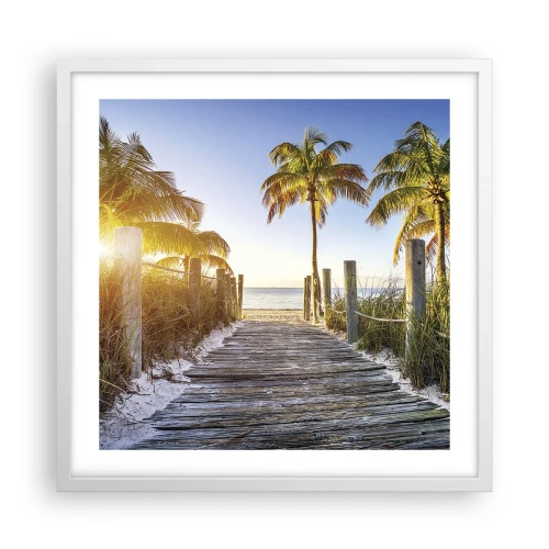 Affiche dans un cadre blanc - Poster - Directement au paradis - 50x50 cm