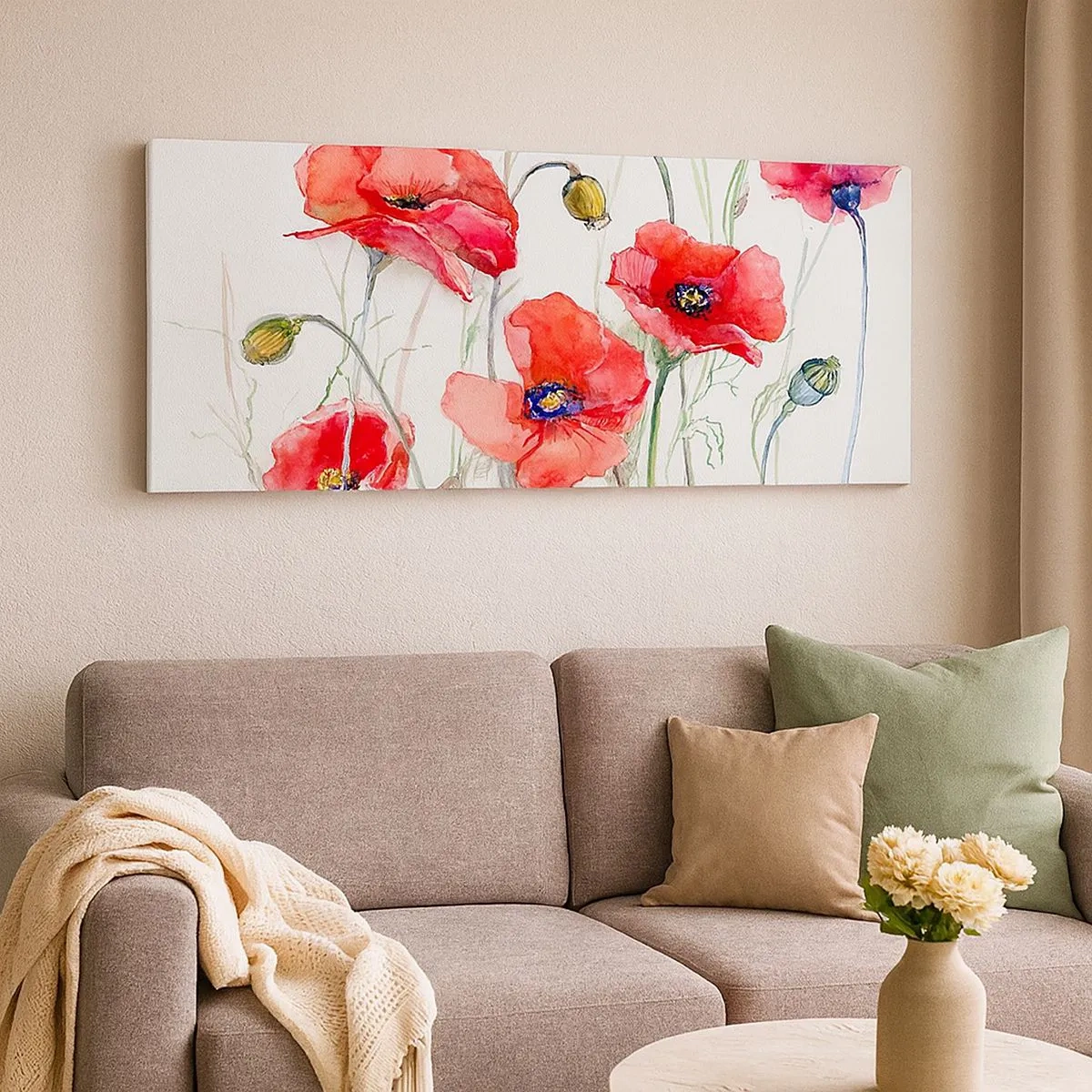 Impression sur toile - Image sur toile - Fleurs polonaises - 100x40 cm