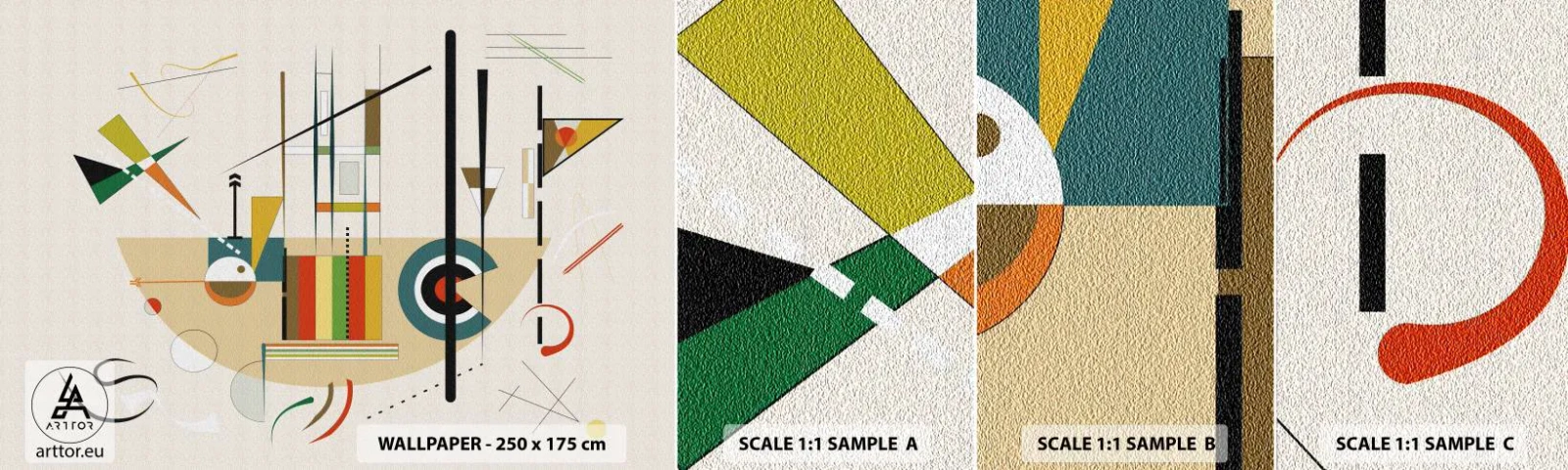 Échantillon De Papier Peint Standard Eco - Et le monde s’amuse - Abstraction, Morceau, Formes - 100x30 cm