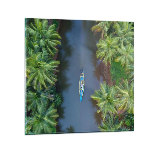 Impression sur verre - Image sur verre - Sur un sentier tropical - 30x30 cm