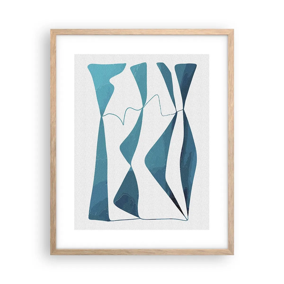 Affiche dans un chêne clair - Poster - Abstraction : composé turquoise - 40x50 cm