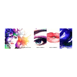 Échantillon de Papier Peint Autocollant Deluxe Sticker - Avec la tête dans les nuages - Femme, Visage de femme, Abstraction - 100x30 cm