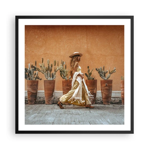 Affiche dans un cadre noir - Poster - Style hippie - 60x60 cm