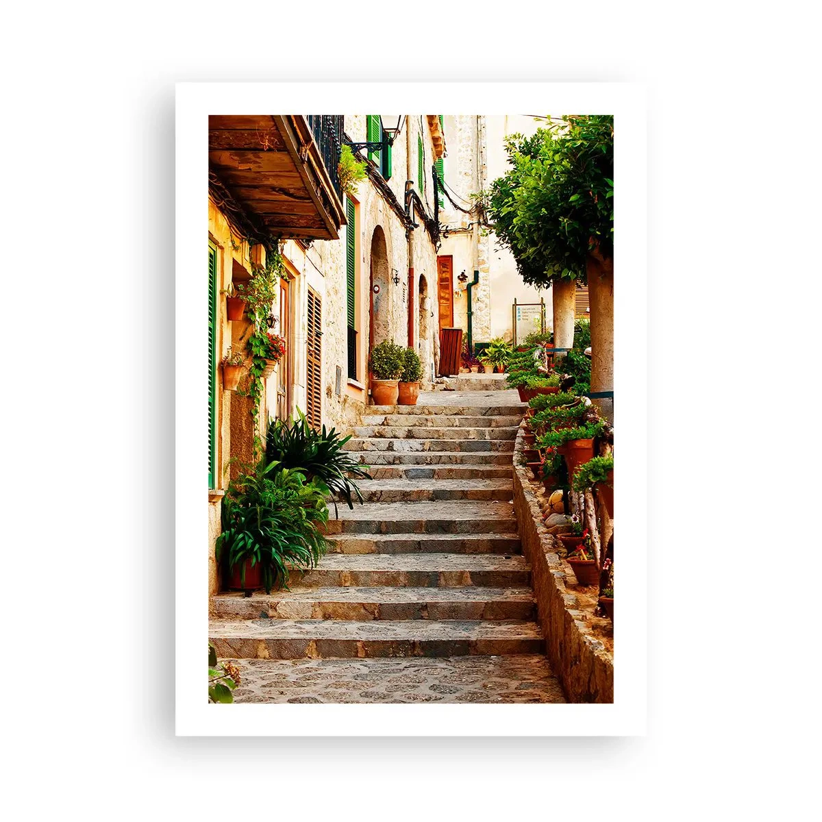 Affiche - Poster - Le charme d'une rue méditerranéenne - 50x70cm - Le charme des vacances espagnoles - Décoration murale moderne pour le salon et la chambre ARTTOR