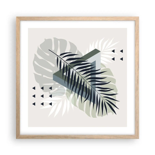 Affiche dans un chêne clair - Poster - Nature et géométrie - deux odres? - 50x50 cm