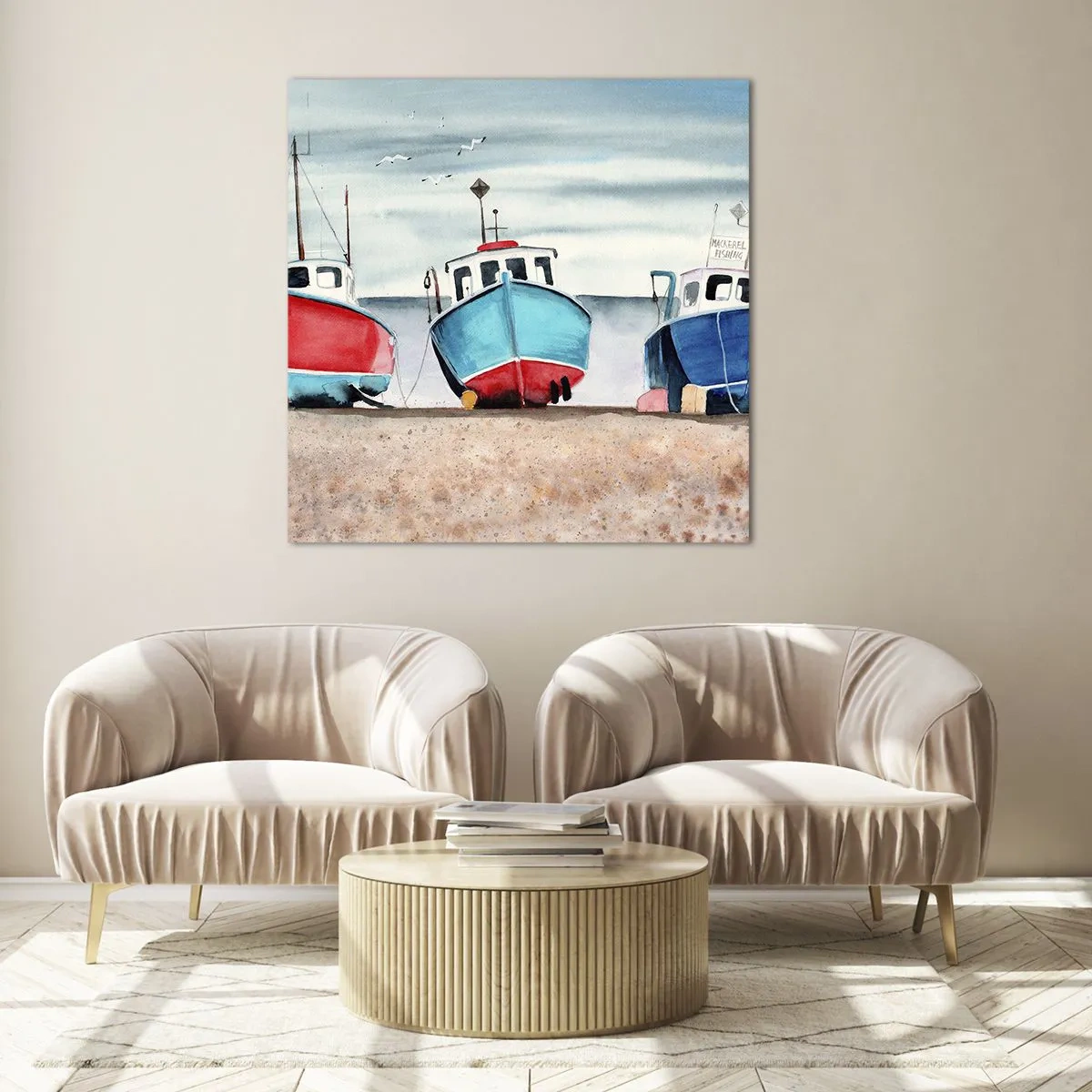 Impression sur verre - Image sur verre - Prêt pour la pêche - 60x60 cm