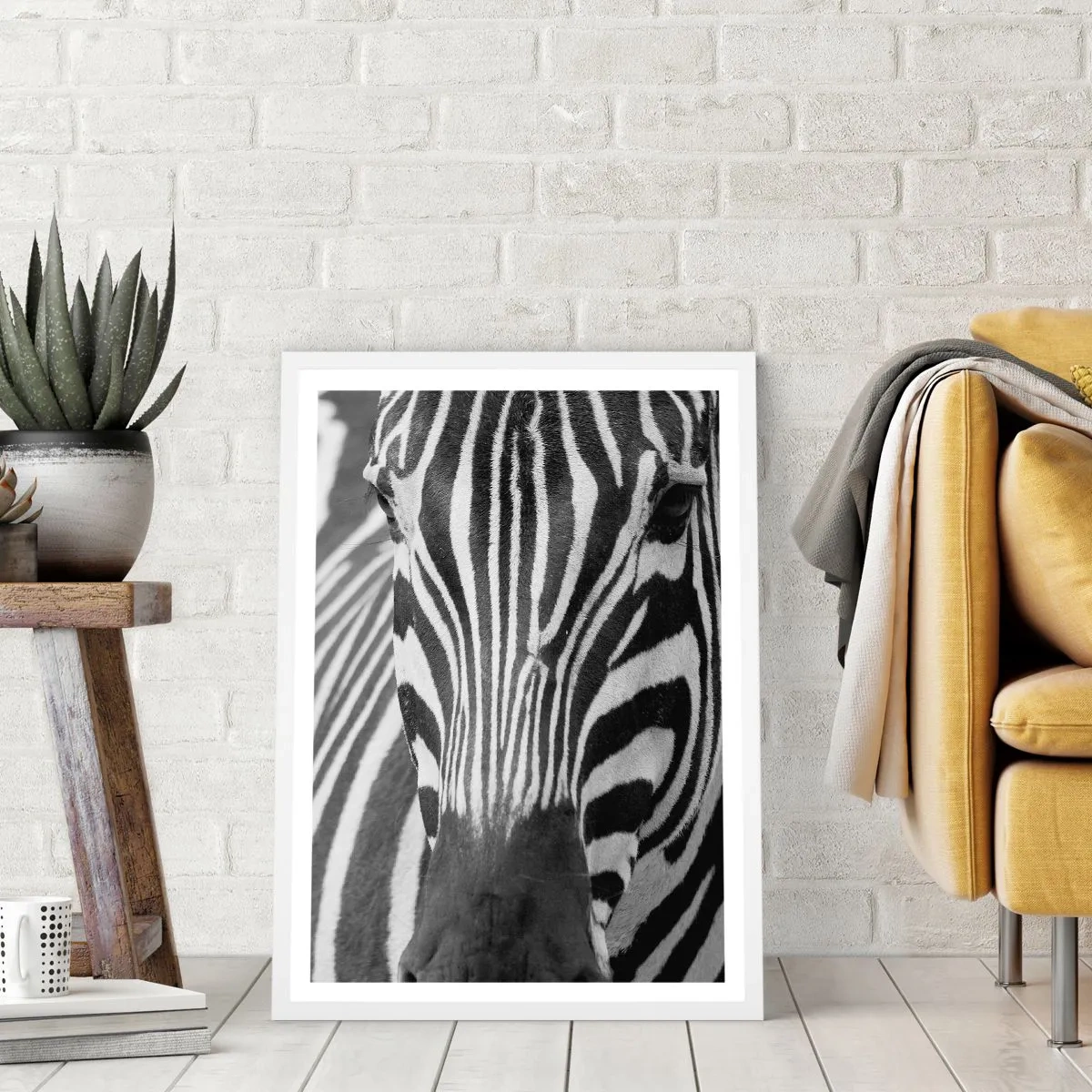 Affiche dans un cadre blanc - Poster - Le monde est noir et blanc - 30x40 cm