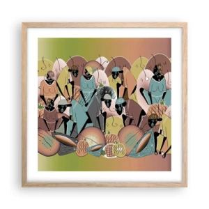 Affiche dans un chêne clair - Poster - De grandes fêtes arrivent - 50x50 cm