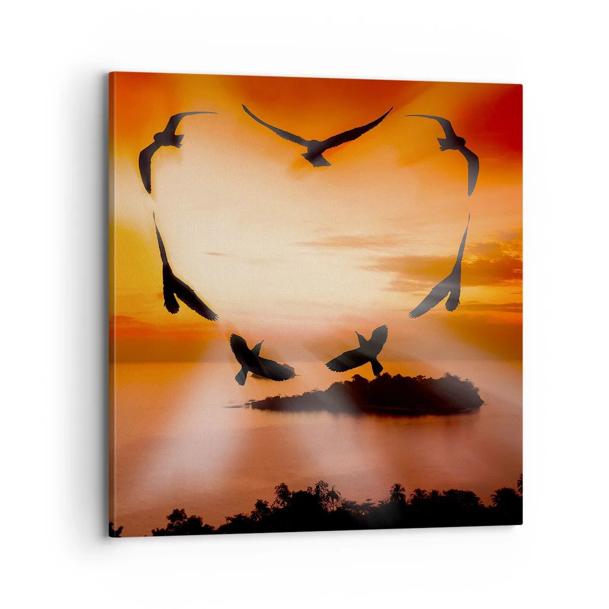 Impression sur toile - Image sur toile - Aimer le monde comme les oiseaux - 70x70 cm