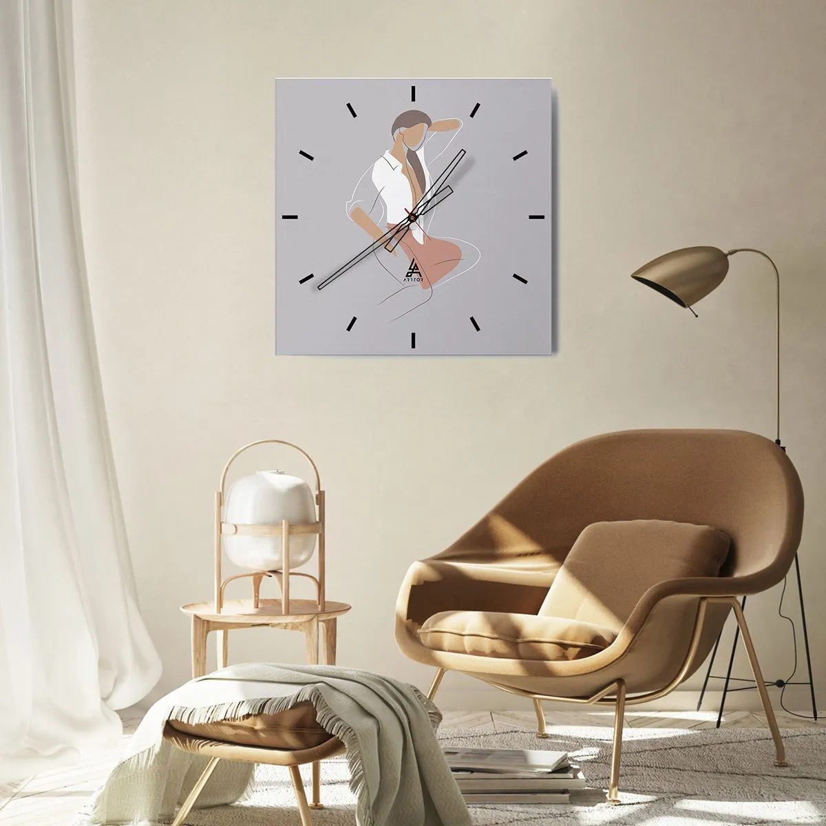 Horloge murale - Pendule murale - Contour gracieux - 40x40 cm