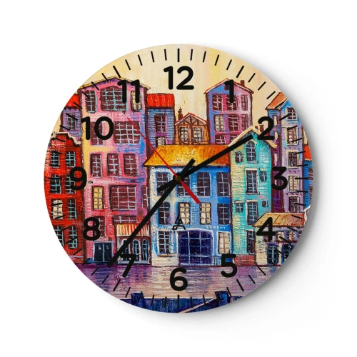 Horloge murale - Pendule murale - Une ville comme dans un conte de fées - 30x30 cm